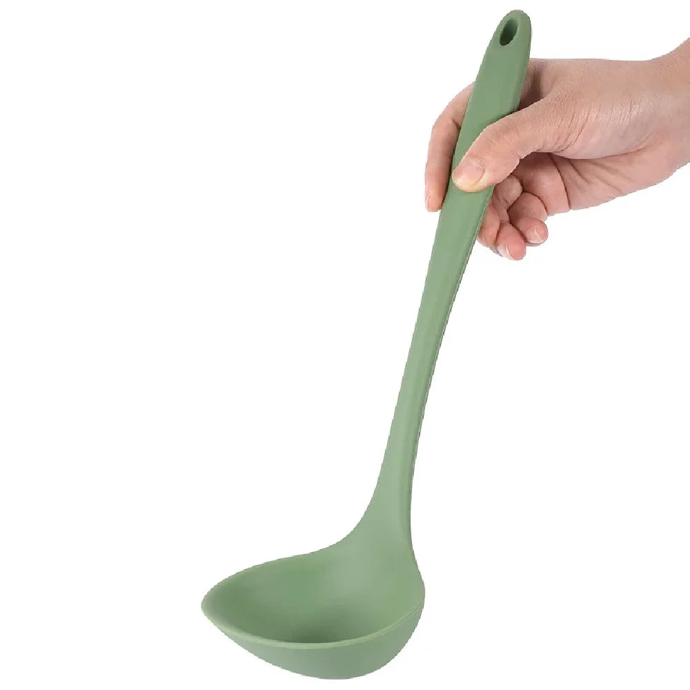 5-Piece Silicone Kitchen Utensil Set – Soft Blue Finish