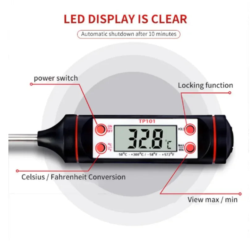 Digital Kitchen Thermometer – Probe Type for Cooking & Grilling