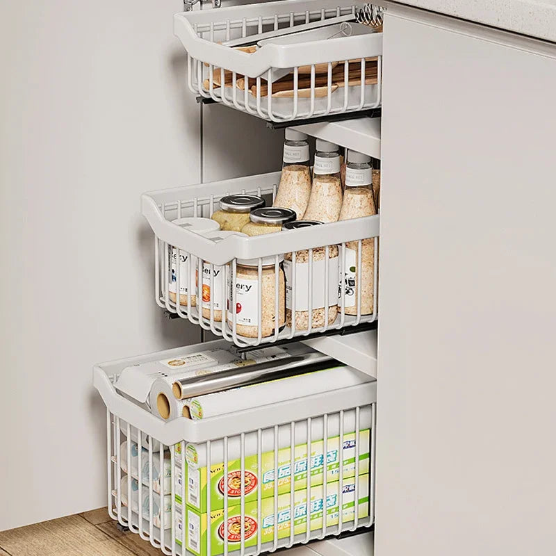 Slide-Out Under-Sink Organizer – Stackable Pull Basket System