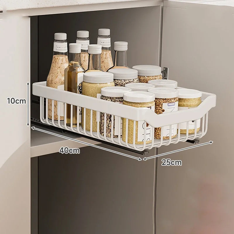 Slide-Out Under-Sink Organizer – Stackable Pull Basket System