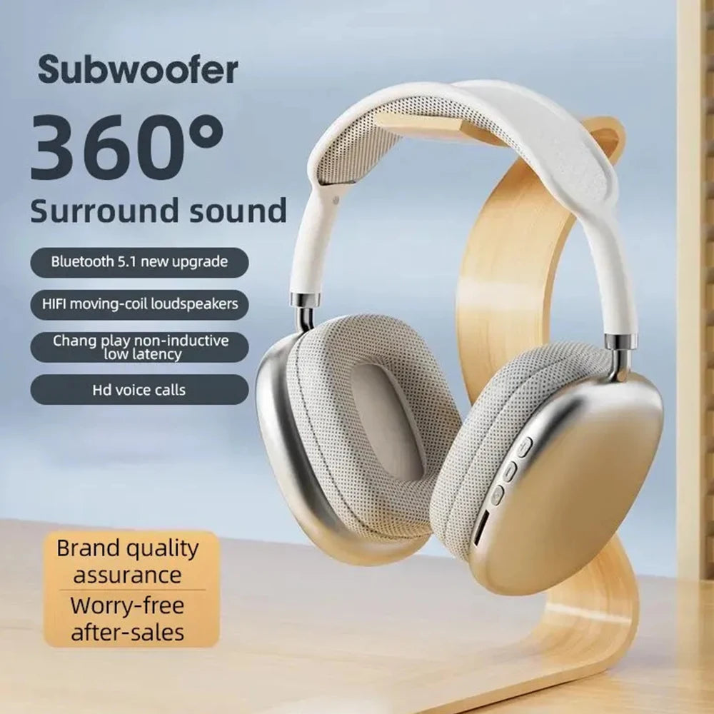 P9 Wireless Bluetooth Headphones – Mic + Noise-Cancelling, HiFi Sound, Sports & Gaming