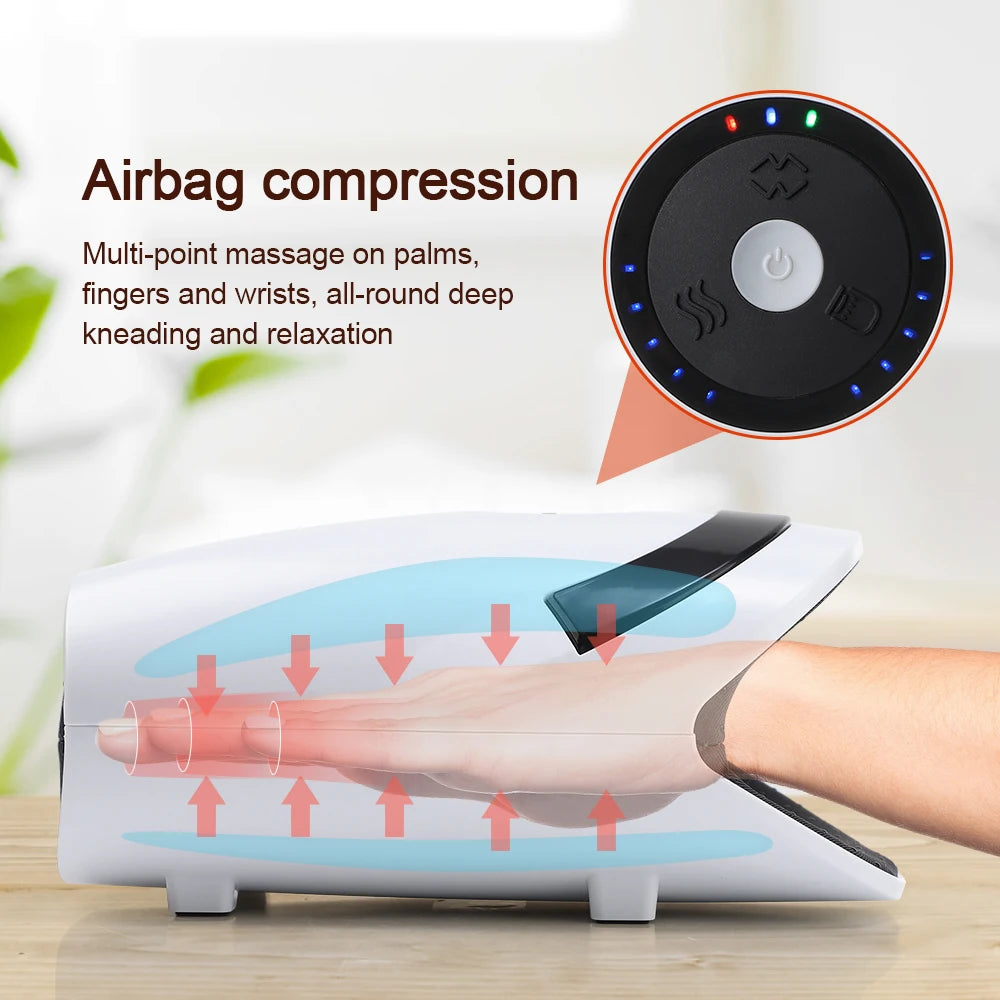 Rechargeable Hand Massager with Heat & Compression – For Arthritis & Carpal Tunnel Relief