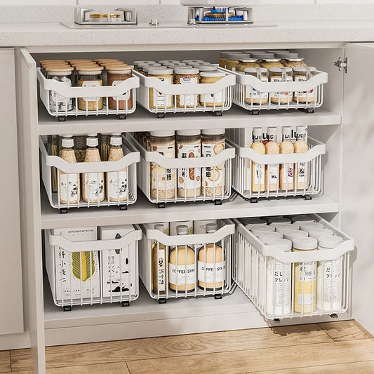 Slide-Out Under-Sink Organizer – Stackable Pull Basket System