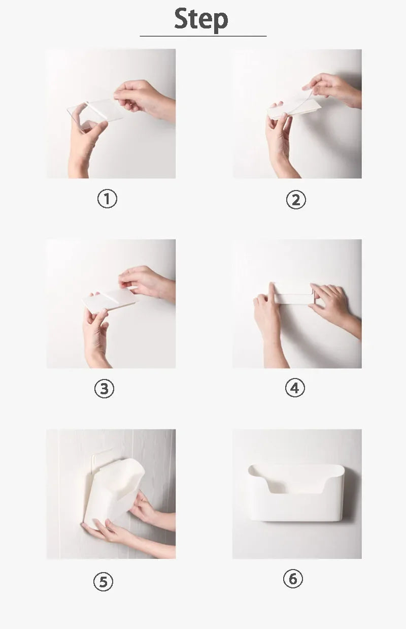 Adhesive Cabinet Door Organizer – Wall-Mounted Under-Sink Storage Bin