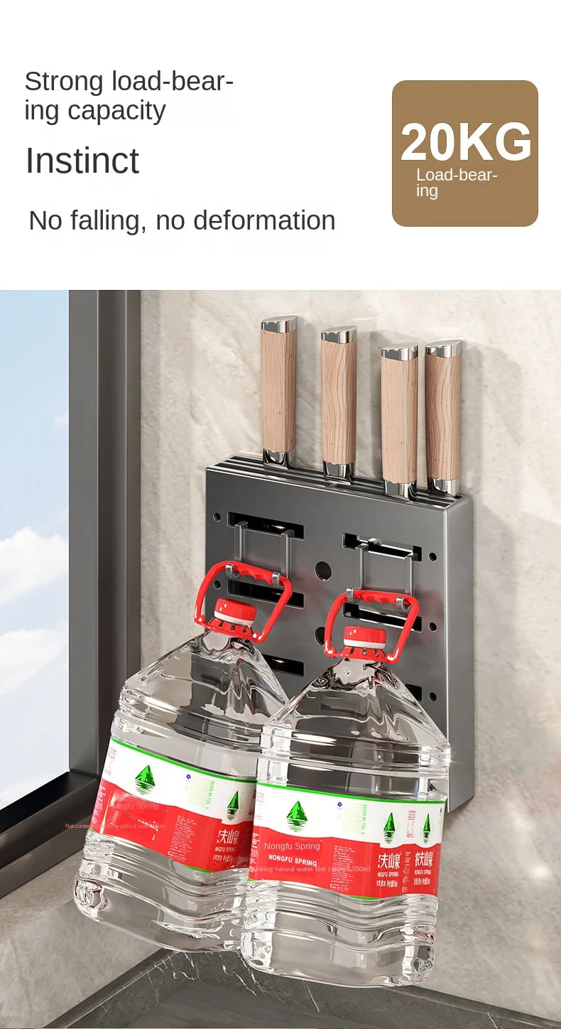 Wall-Mounted Kitchen Organizer – Knife, Utensil & Towel Rack System