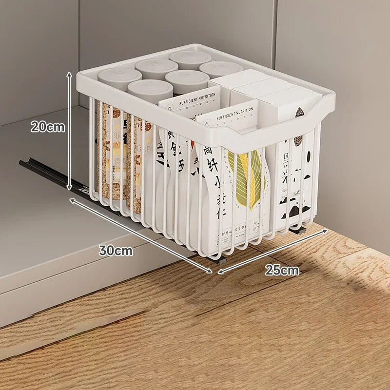 Slide-Out Under-Sink Organizer – Stackable Pull Basket System