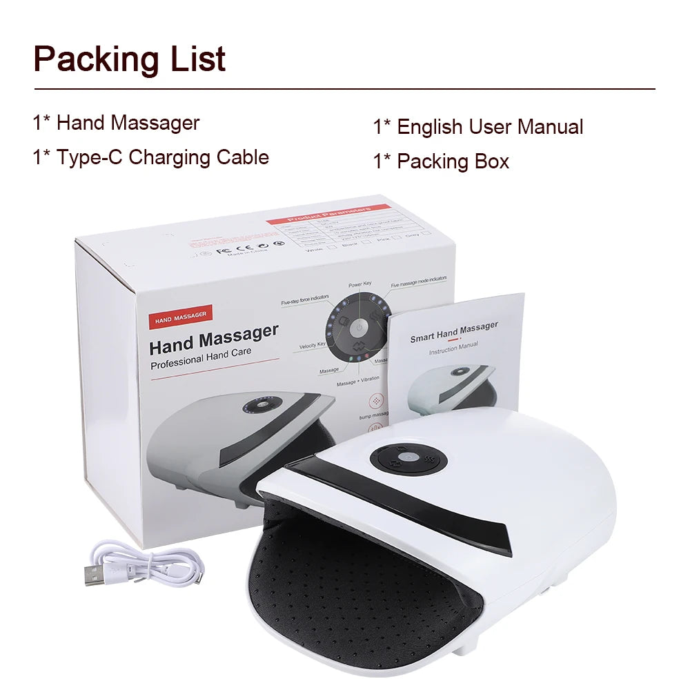 Rechargeable Hand Massager with Heat & Compression – For Arthritis & Carpal Tunnel Relief
